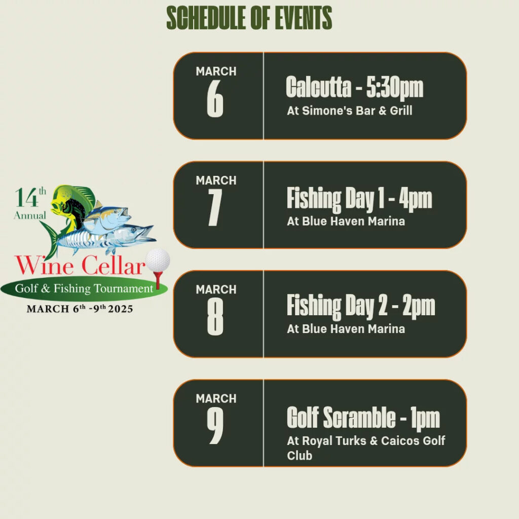 14th Annual Wine Cellar Golf & Fishing Tournament Schedule of Events